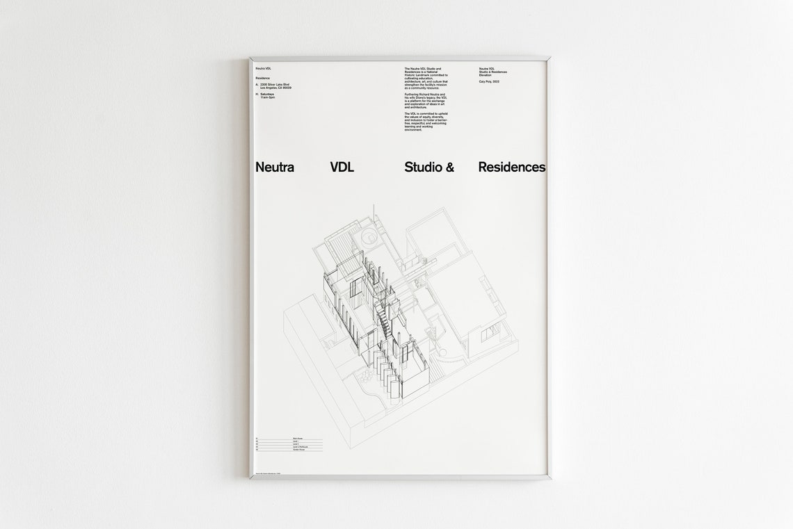 Neutra VDL Studio Residences Architectural Line Drawing White Poster