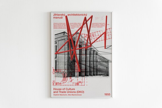 House Of Culture Trade Unions 1955 Brutalist Architecture Poster
