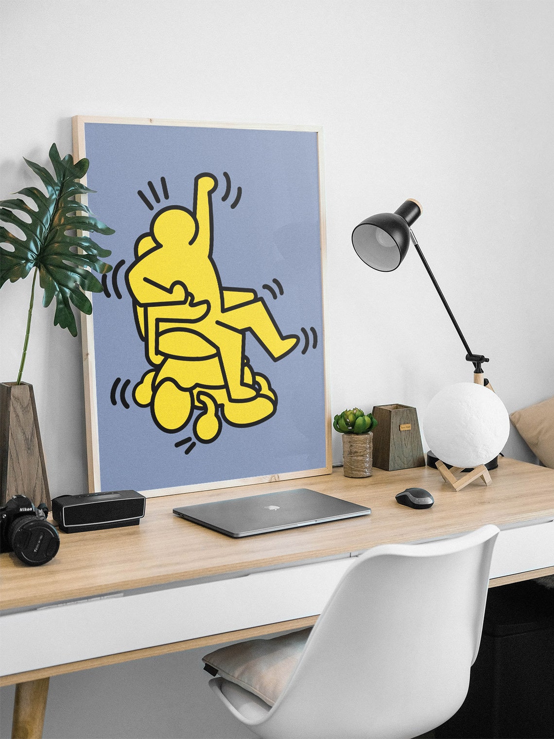 Keith Haring Yellow Dancers Blue Pop Art Celebration Dance Poster - Image 3