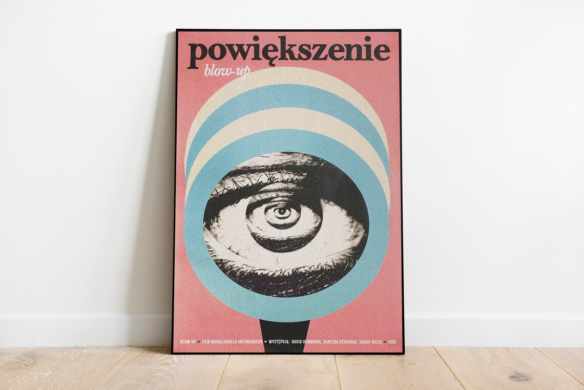 Blow Up Antonioni 1966 Polish Movie Poster Spiral Eye Cinema Art - Image 3