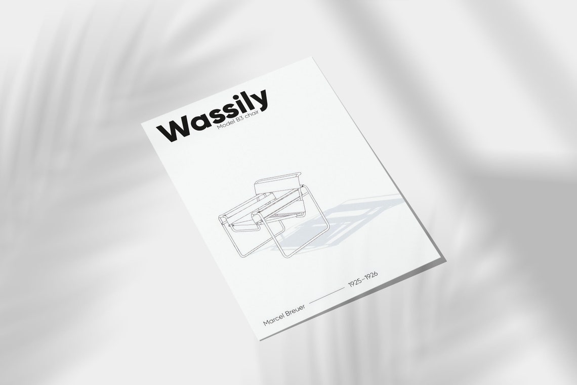 Wassily Chair Line Drawing Marcel Breuer 1925 Minimal Art Print - Image 3