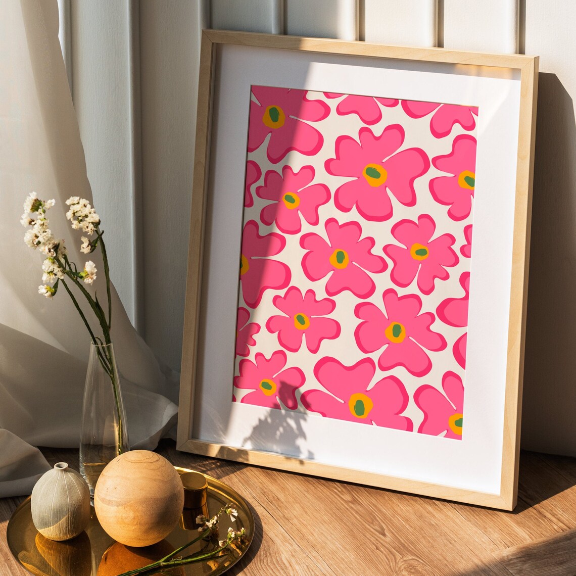 Wavy Flowers Art Print, Funky Abstract Floral - Image 5