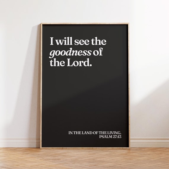 Psalm 27 Christian Wall Art Quote Wall Art Bible Verse Poster Minimalist Christian Print Trendy Apartment Decor Motivational Art