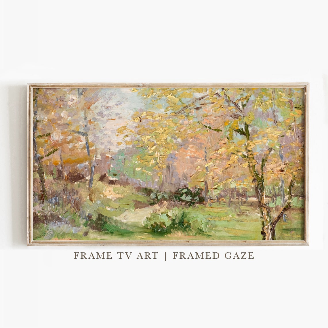 Autumn Forest Golden Foliage Woodland Meadow Vintage Landscape Poster
