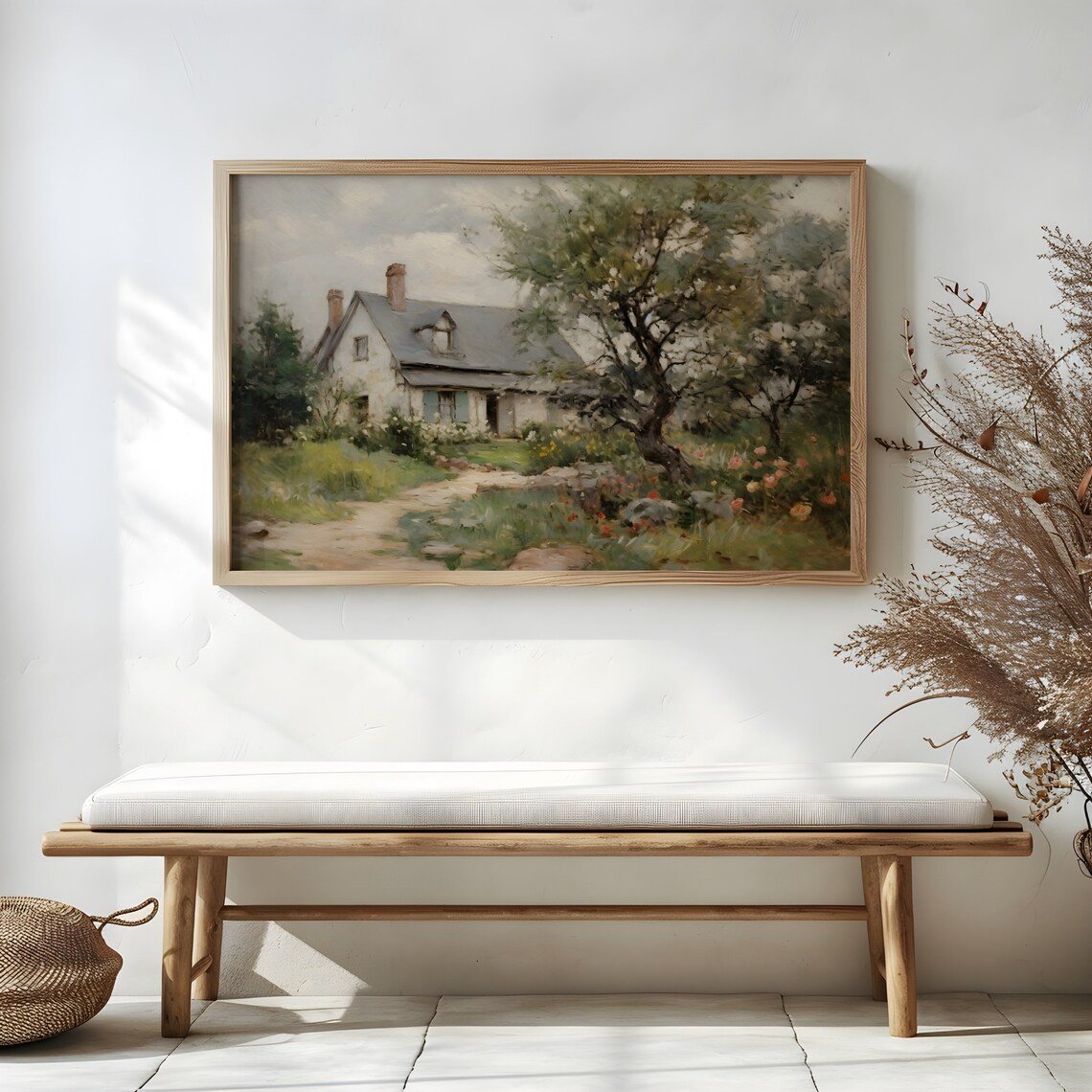 Charming Cottage With Flower Garden Vintage Country House Poster - Image 3