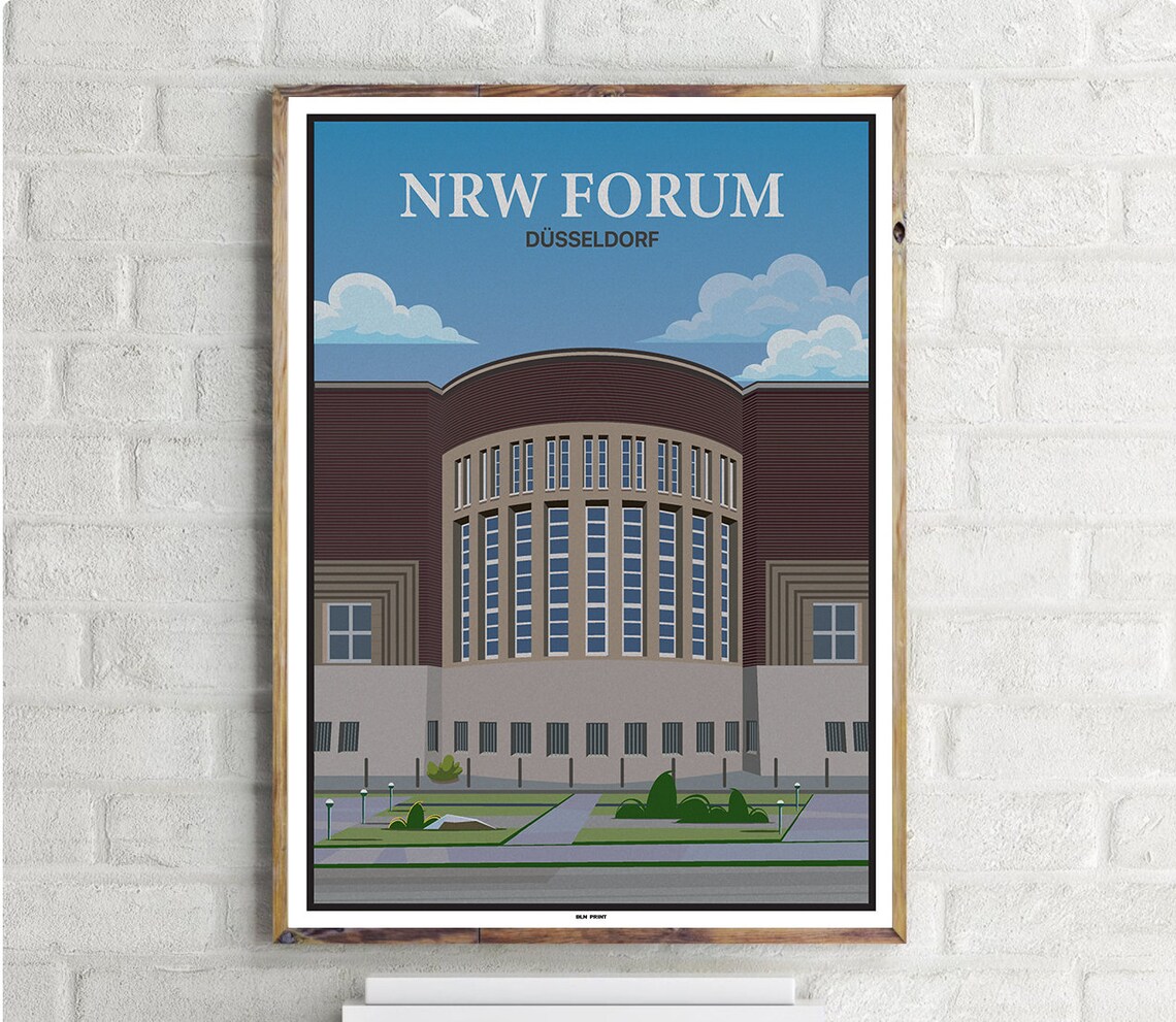 NRW Forum Dusseldorf Vintage Travel Poster