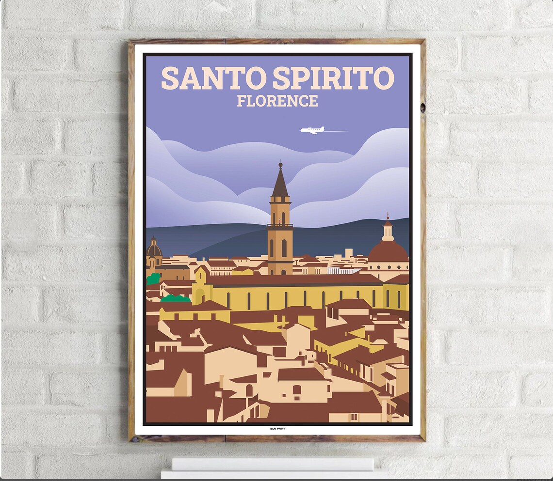Florence Santo Spirito Vintage Travel Poster