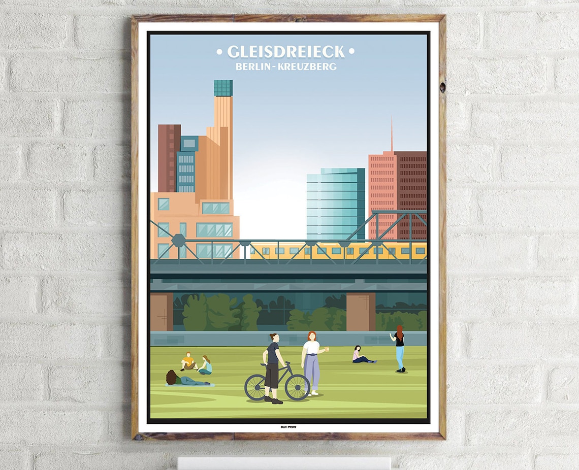 Kreuzberg Gleisdreieck Vintage Travel Poster