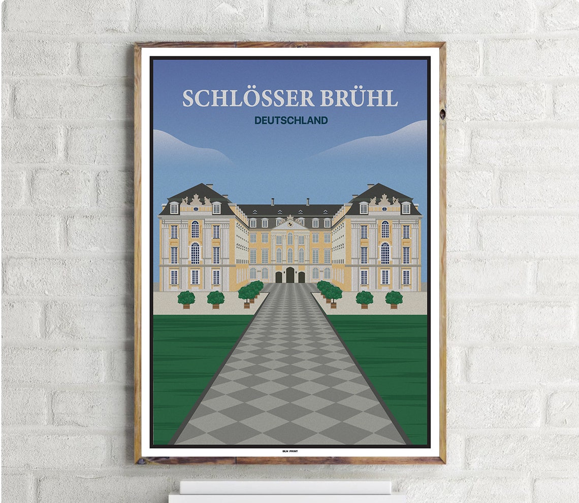 Schlsser Brhl Vintage Travel Poster