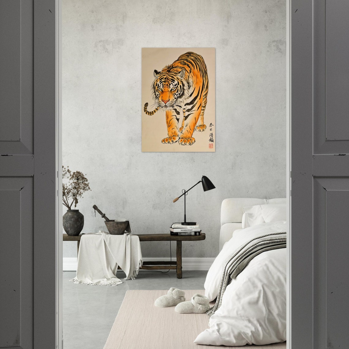Traditional Japanese Tiger Woodblock Print Vintage Inspired Art Print For Lovers Of Asian Culture - Image 3
