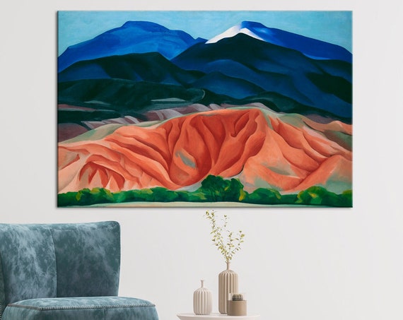 Georgia Okeeffe Print Black Mesa Landscape Wall Art New Mexico Print Abstract Mountains Living Room Decor Large Wall Art