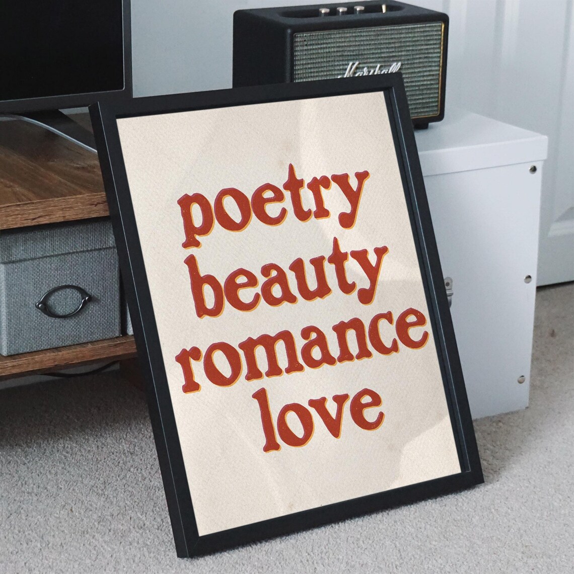 Dead Poets Society Poetry Beauty Romance Love Retro Typography Wall Art Print - Image 4