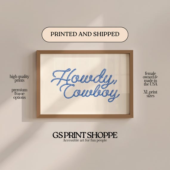 Howdy Cowboy Horizontal Art Print