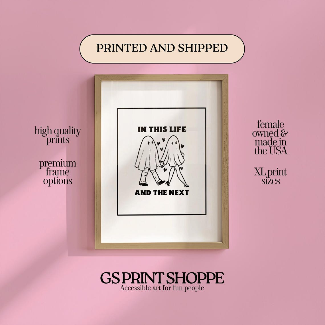 In This Life And The Next Two Cute Ghost Best Friends Quote Poster