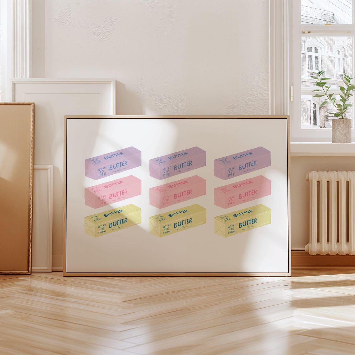 Butter Sticks Pastel Pop Art Kitchen Retro Illustration Poster