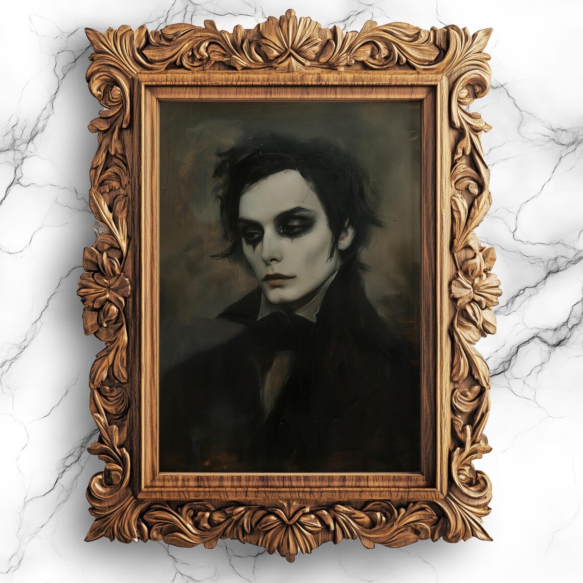 Young Vampire Gothic Art Oil Painting Print