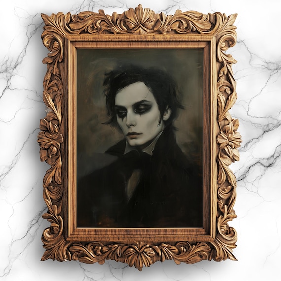 Young Vampire Gothic Art Oil Painting Print