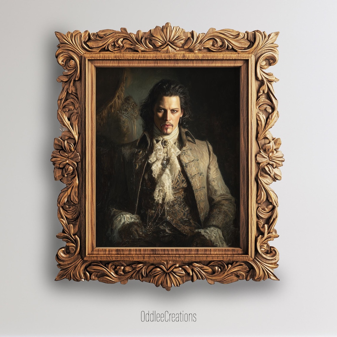 Vampire Gothic Male Portrait, Dark Fantasy Art Print