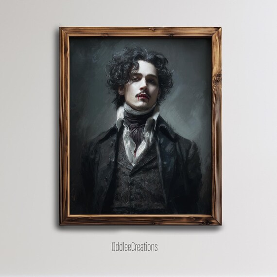 Gothic Vampire Gentleman Portrait Dark Old Master Style Poster
