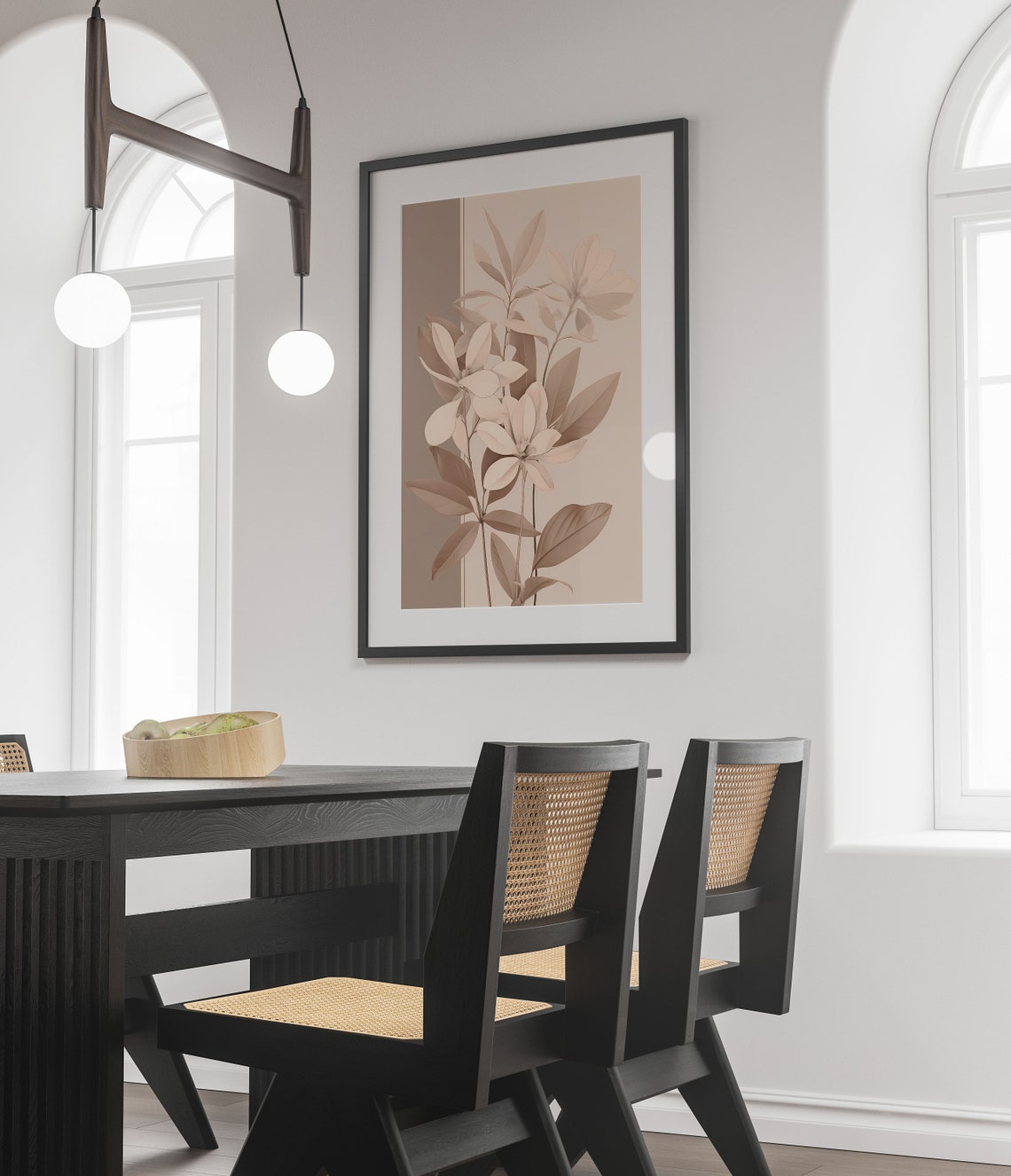 Neutral Beige Branch Botanical Line Art Minimalist Wall Decor Poster - Image 3