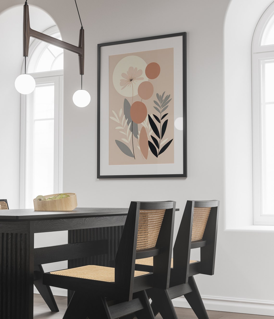 Neutral Abstract Botanical Minimalist Soft Sun Floral Art Poster - Image 3