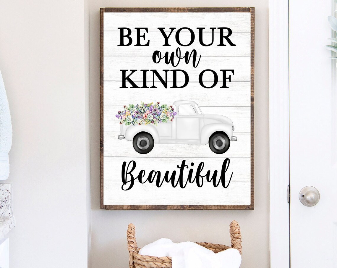 Be Your Own Kind of Beautiful Floral Vintage Truck Quote Poster