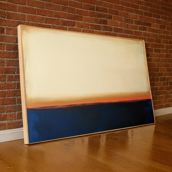 Abstract Color Block Canvas Wall Art Mark Rothko Modern Minimalist Painting Warm Tones Contemporary Decor
