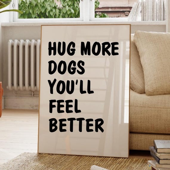 Dog Print Cute Dogs Wall Art Gift For Mom Trendy Poster I Love Lover Funny