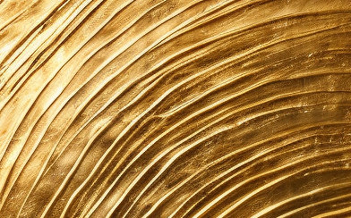 Golden Wood Grain Swirl Vertical Textured Abstract Painting Poster - Image 4