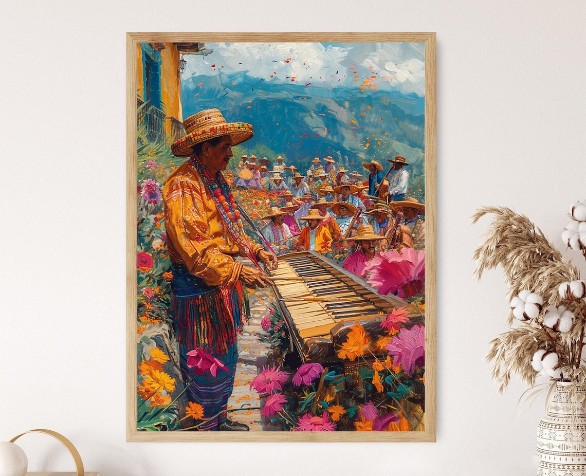 Traditional Guatemalan Marimba Band Music Scene