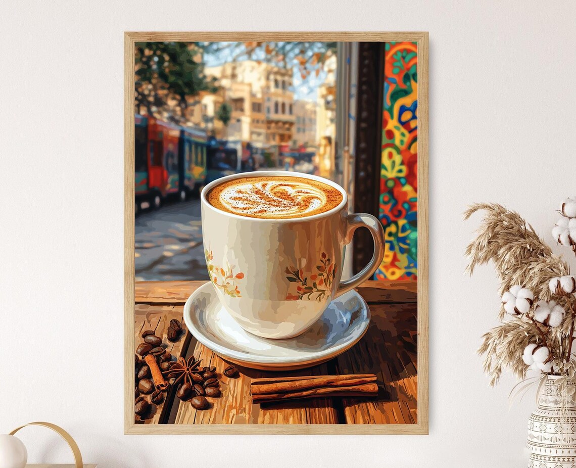 Pakistani Coffee Art Print Ceramic Mug Illustration Truck Art Beverage Decor