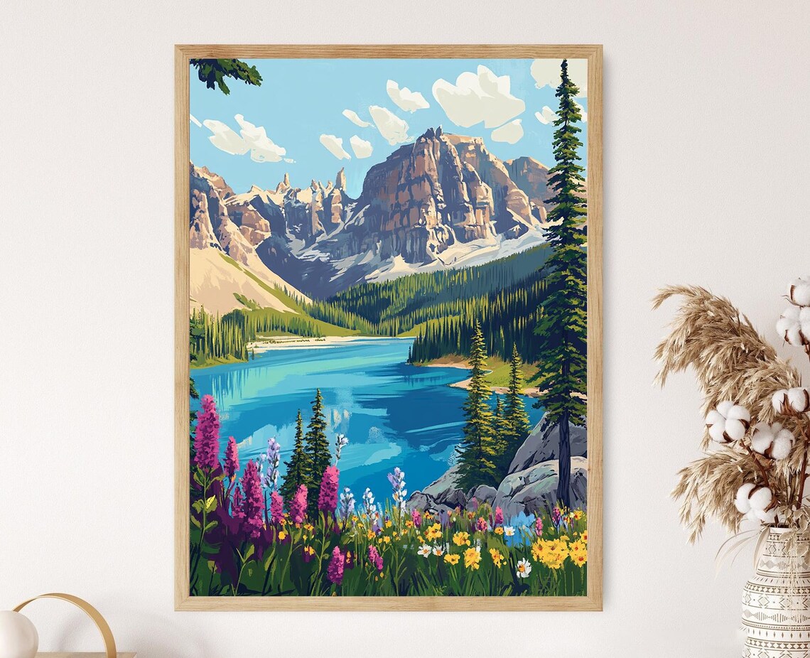Banff National Park Art Print, Rocky Mountains And Lakes