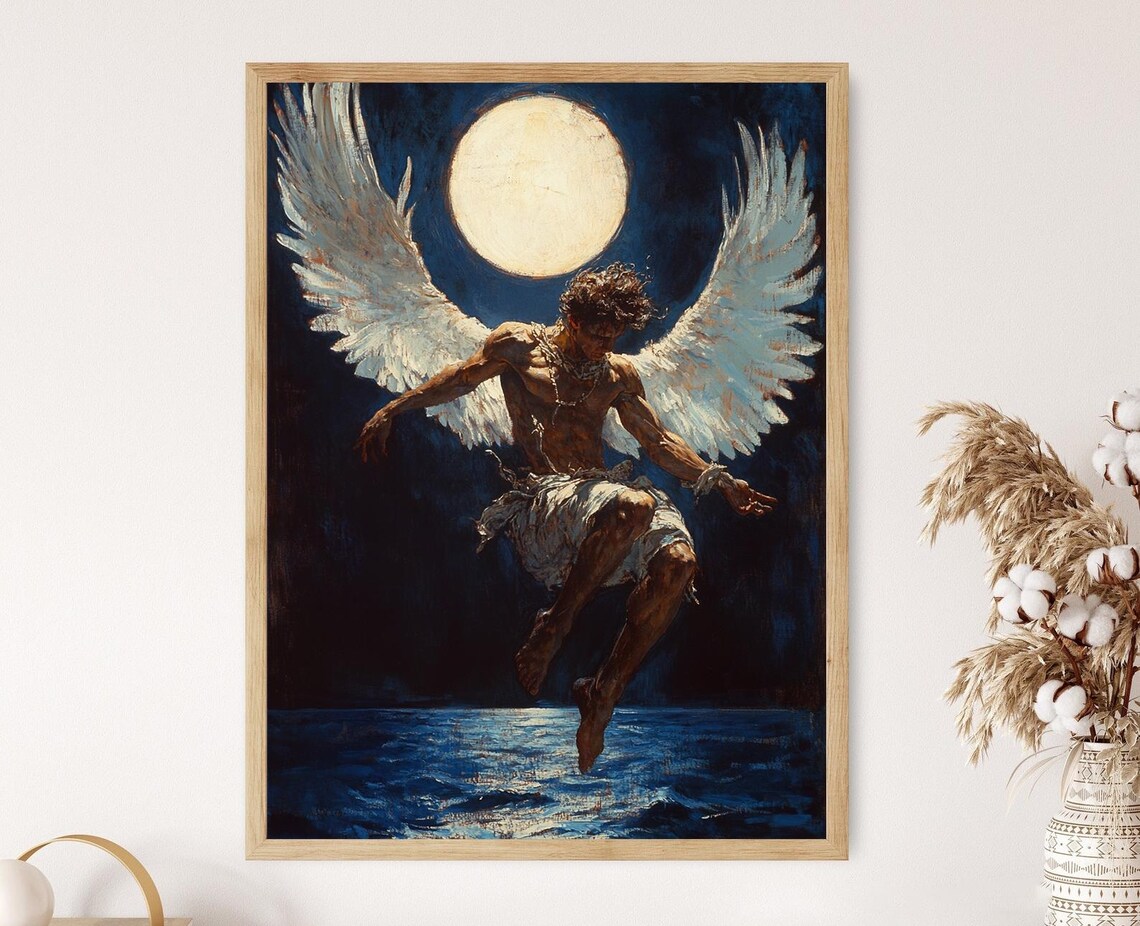 The Fall of Icarus, Classical Greek Myth Art Print