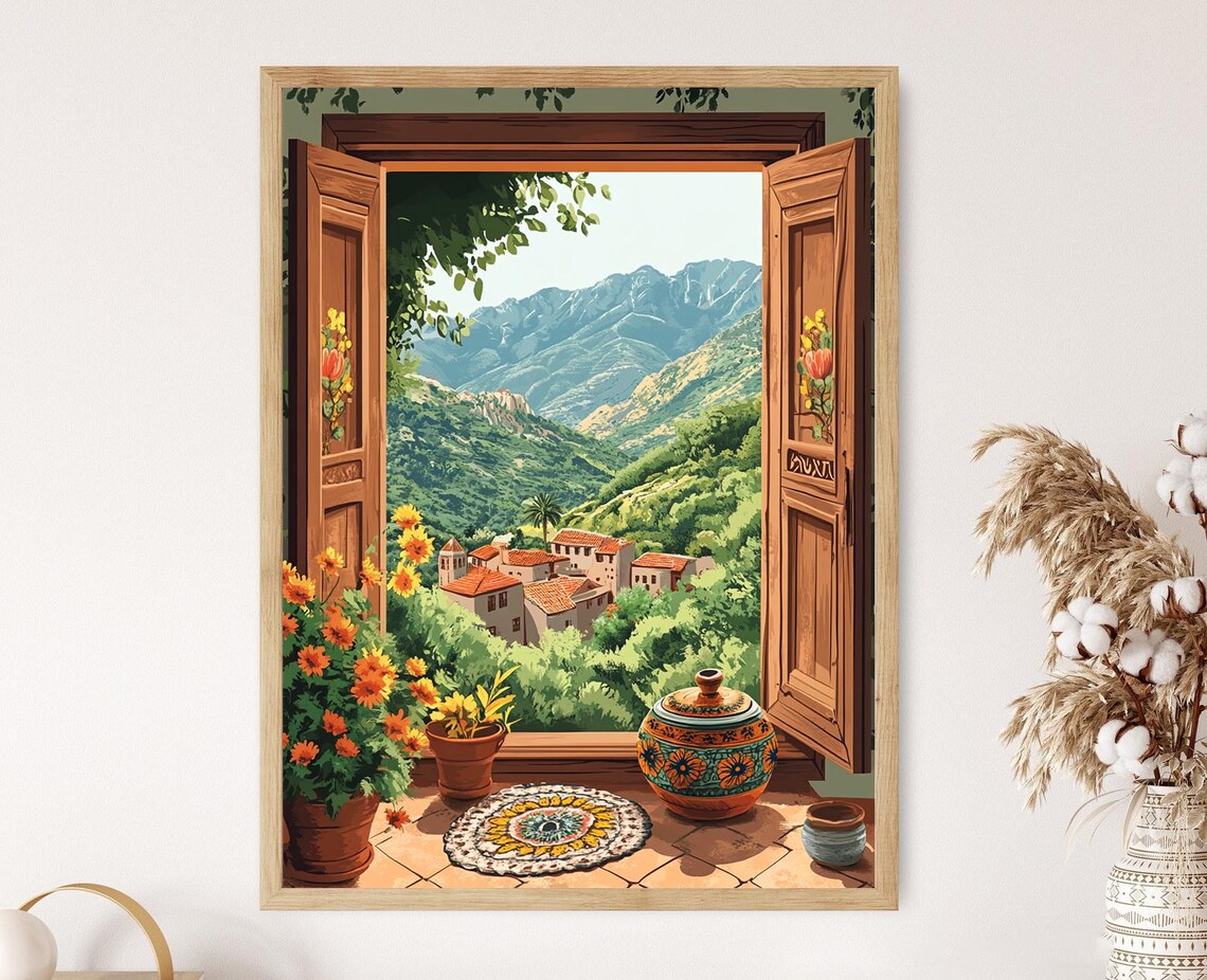 Tizi Ouzou Kabyle Berber Motifs Travel Poster
