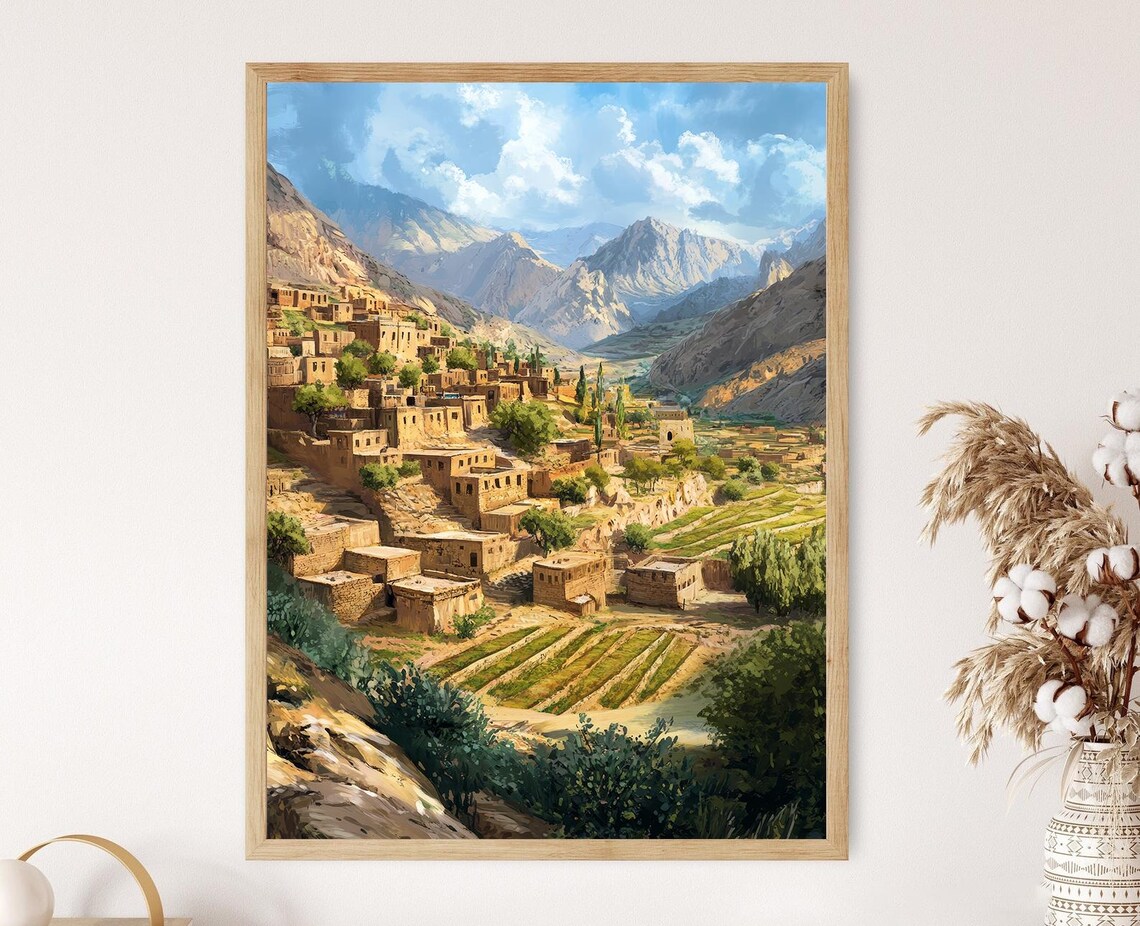 Iraqi Mountain Village, Traditional Homes Art Print