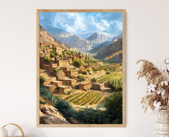 Iraqi Mountain Village, Traditional Homes Art Print