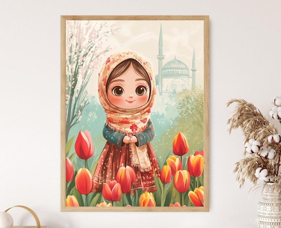 Turkish Doll Art Print Silk Alvar And Tea Garden