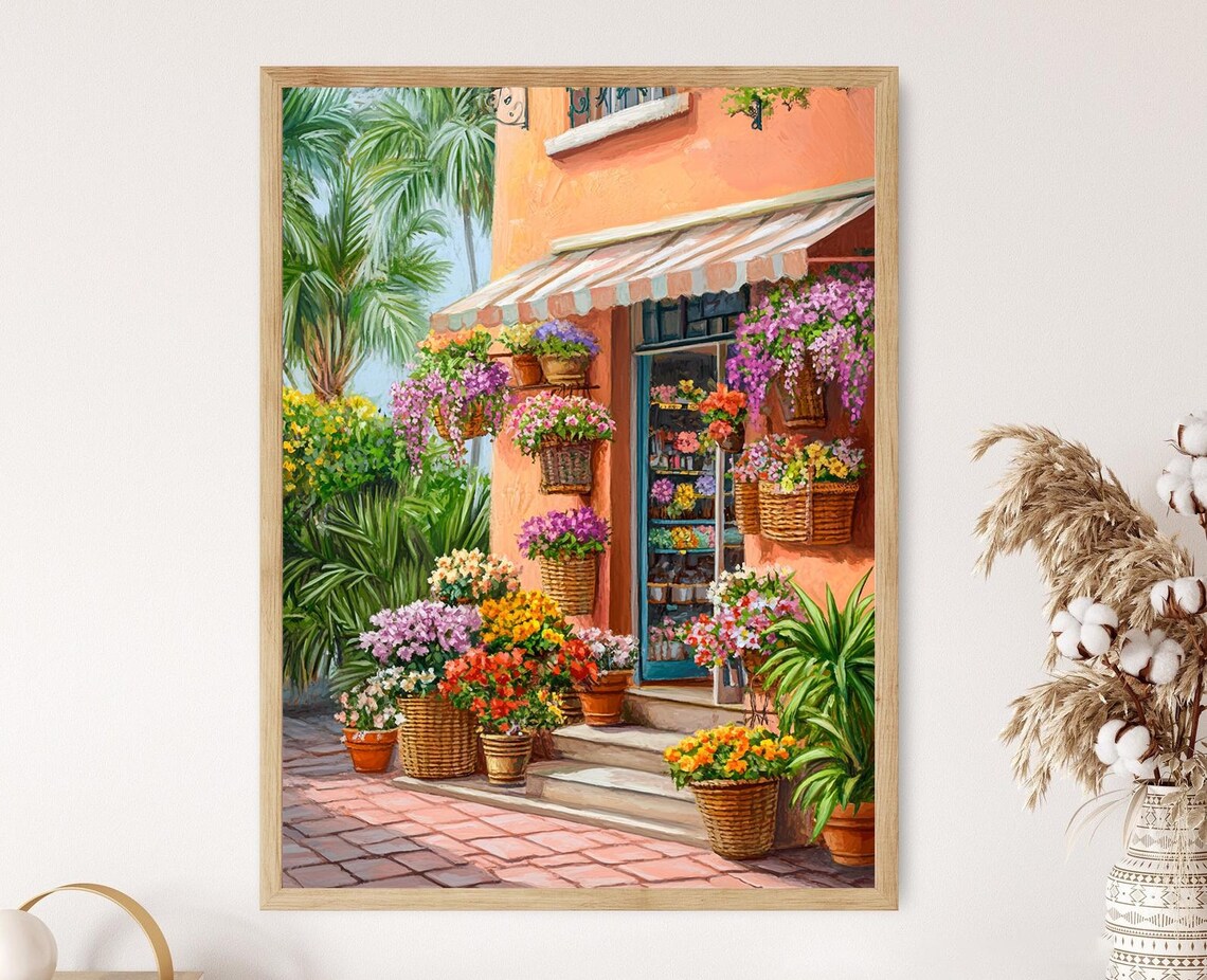 Bermuda Flower Shop, Tropical Blooms Illustration