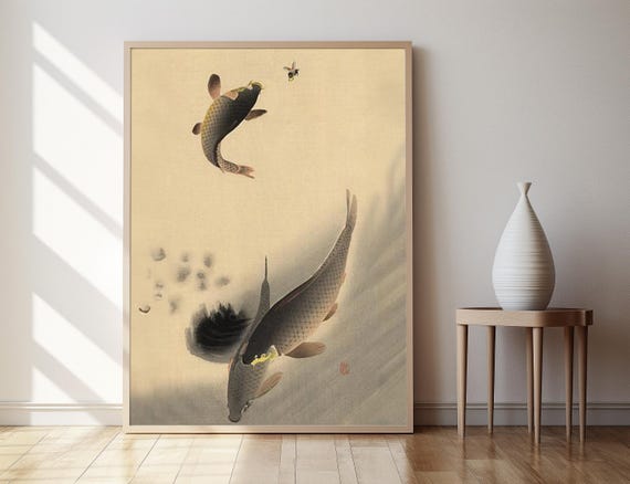 Carp And Bee 1910 Ohara Koson Shin Hanga Art Print