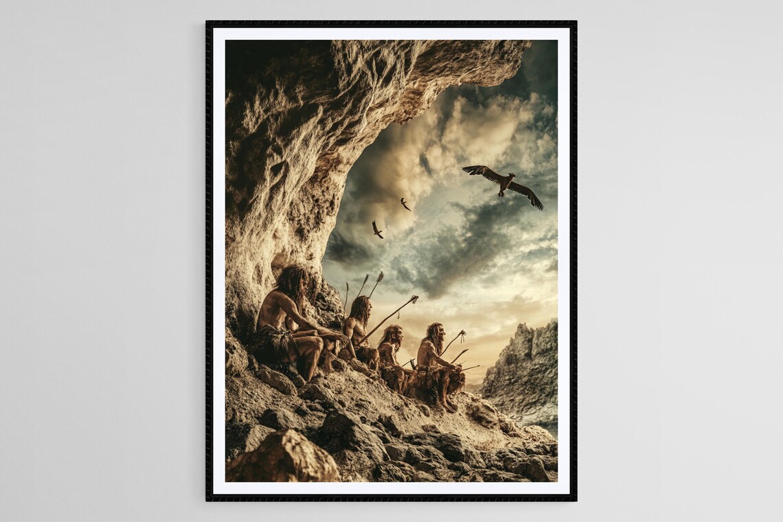 Stone Age Hunters And Gatherers, Survival Art Print