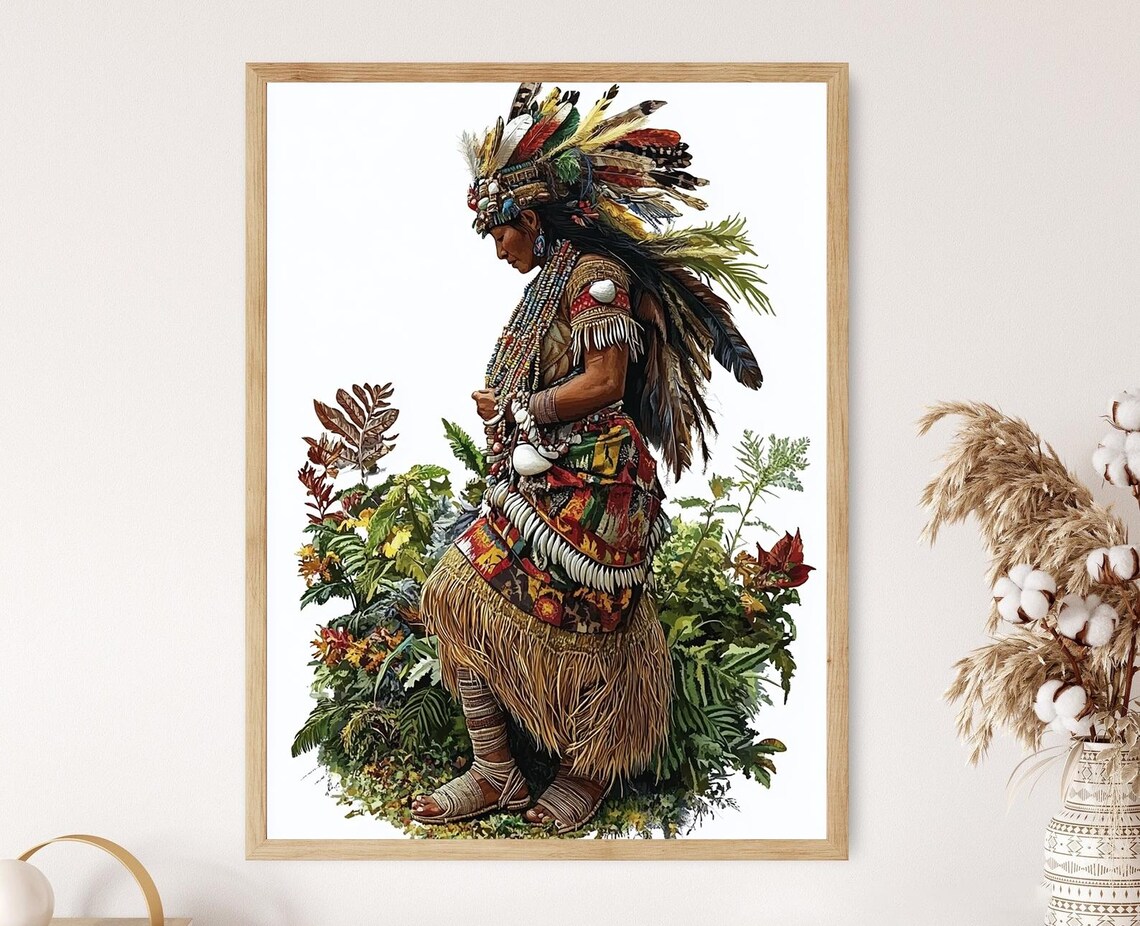 Solomon Islands Dance Woman, Oceanic Tribal Decor
