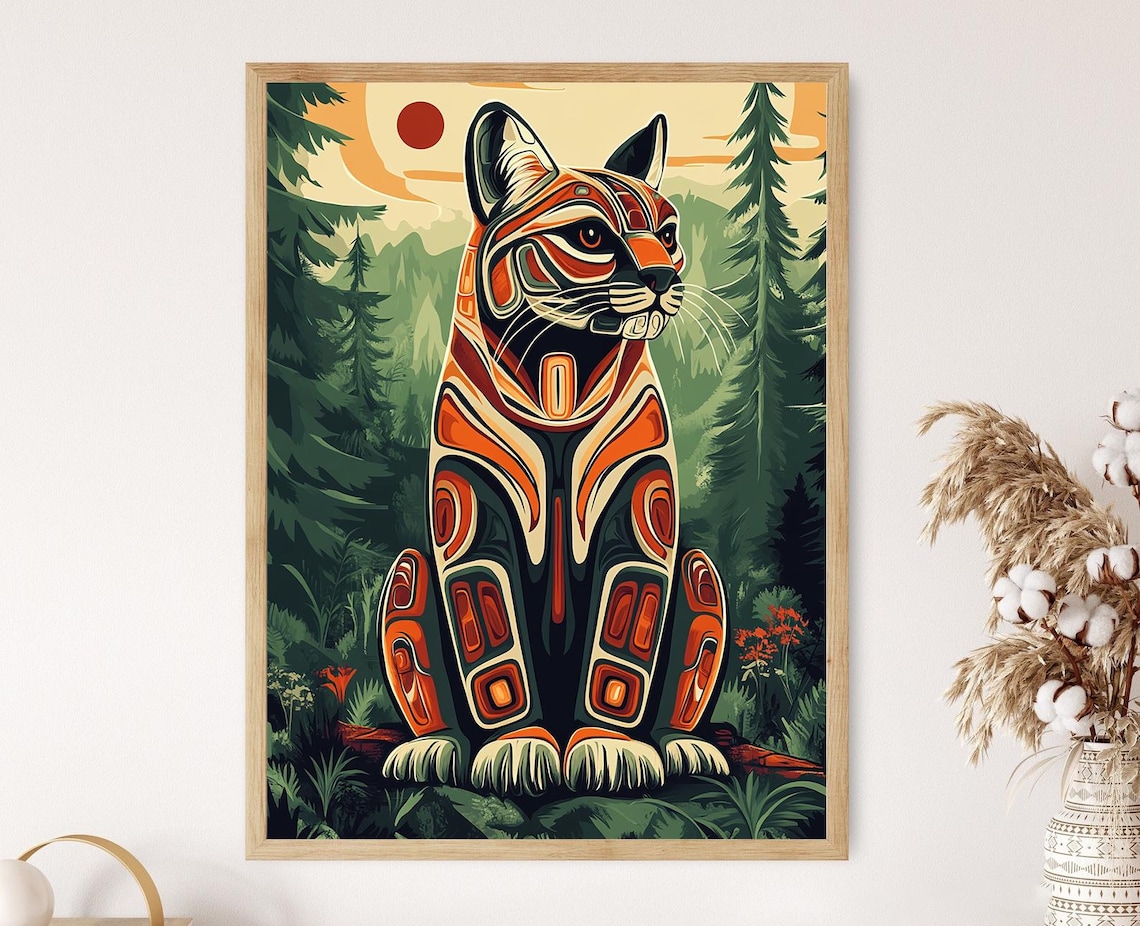 Haida Bobcat - Formline Style Art