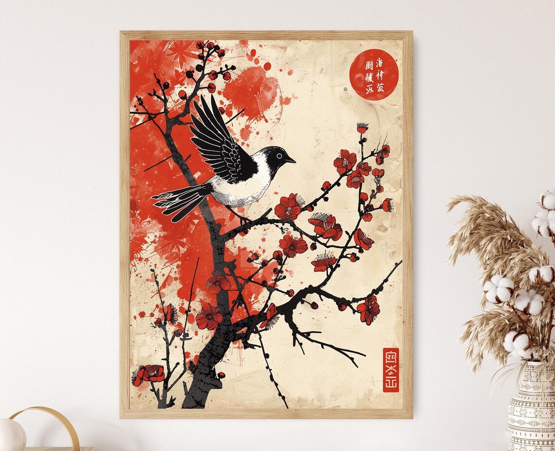 Vintage Hanafuda Card Illustration Art Print
