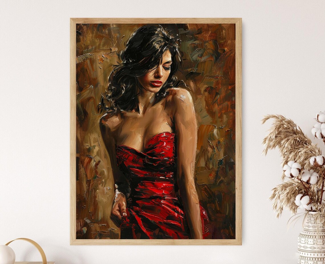 Sensual Female Romantic Art Print, Valentine Gift