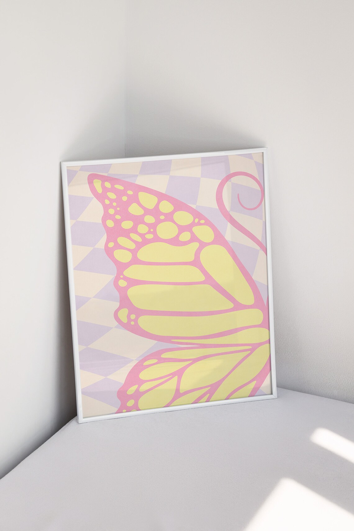 Butterfly Wings Modern Bathroom Wall Art Print - Image 2