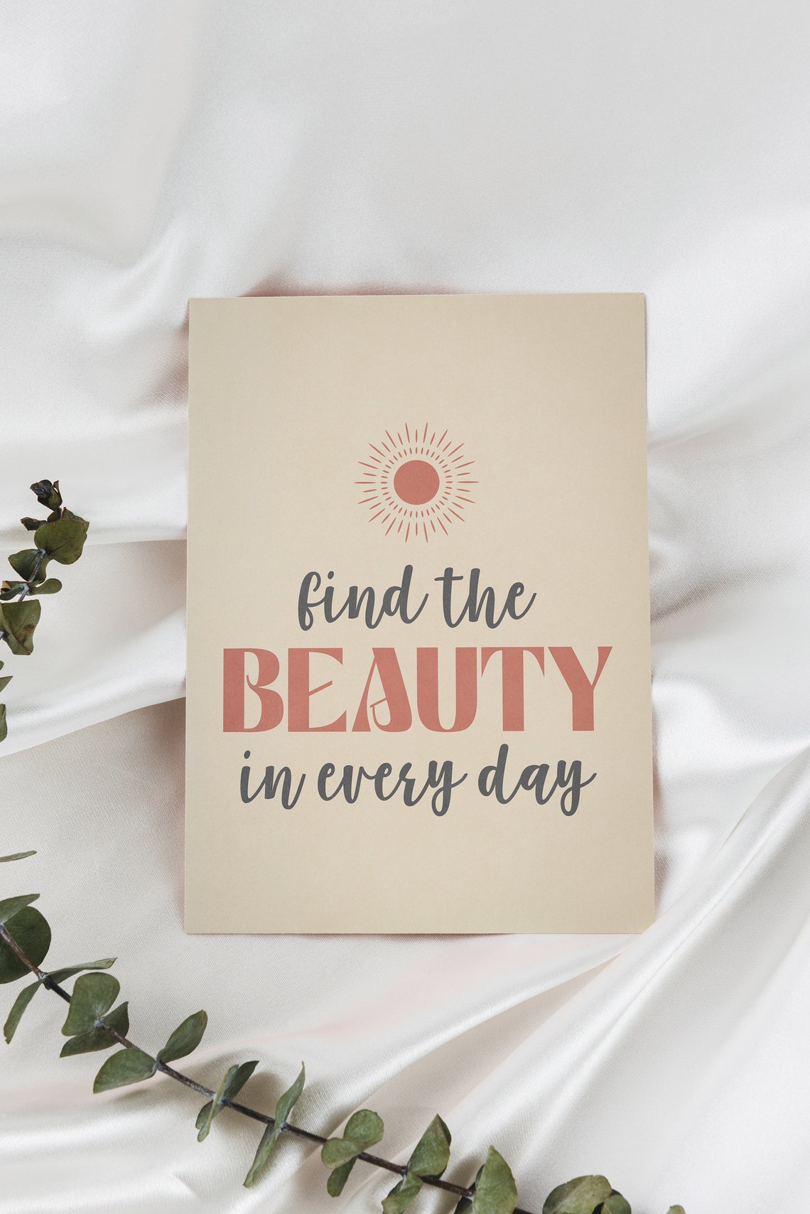 Find The Beauty In Every Day Sun Inspirational Quote Wall Art