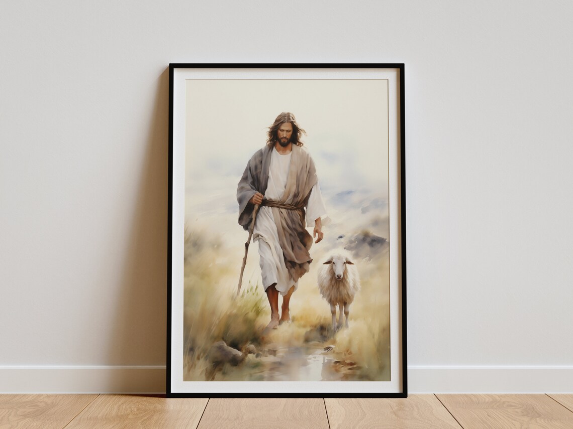 Jesus Christ The Good Shepherd Art Print - Image 3