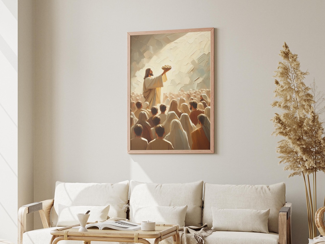 Jesus Feeds the 5,000, Christian Faith Art Print - Image 3