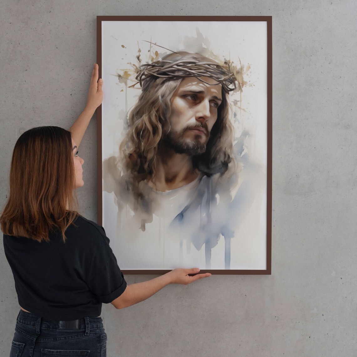 Jesus Christ, Crown of Thorns Religious Art Print - Image 2