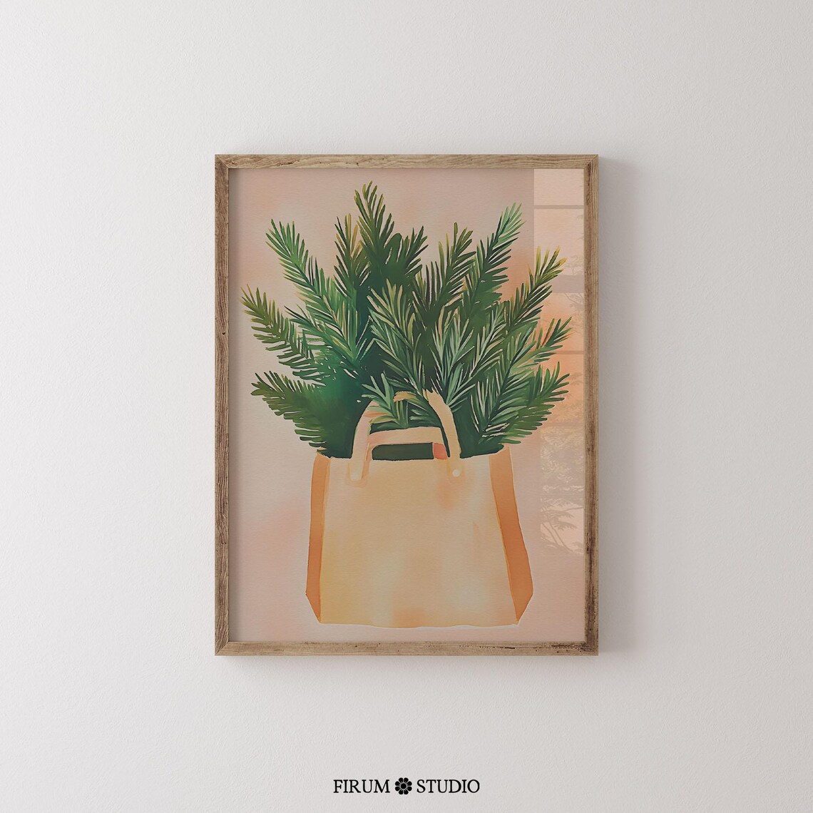 Retro Boho Christmas Botanical Wall Art Print - Image 2